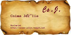 Csima Júlia névjegykártya